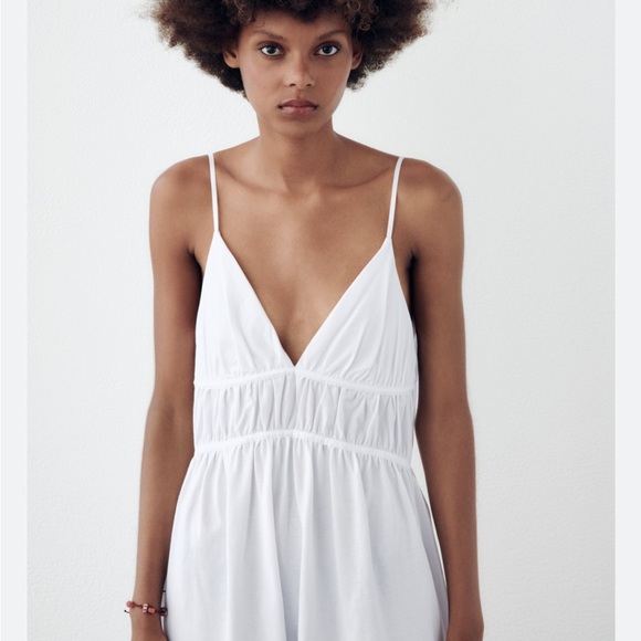 Zara NWT white poplin Dress - Picture 4 of 8